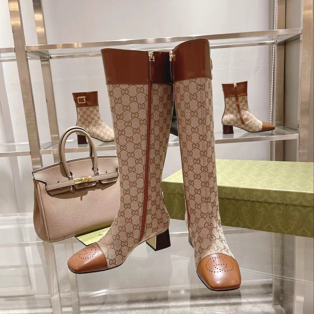 GUCCI Beige GG Supreme Boots - Image 6