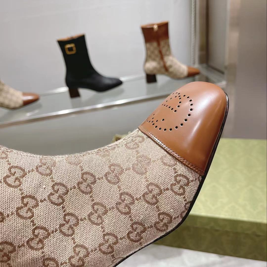 GUCCI Beige GG Supreme Boots - Image 9