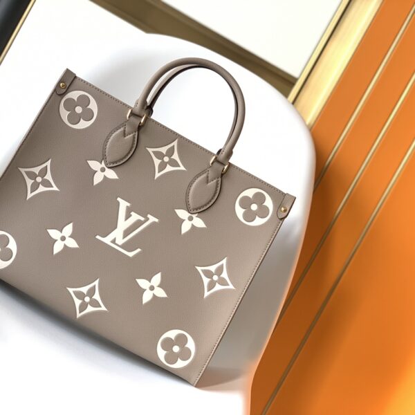 45496 White Monogram Pattern Inspired Luxury Style Handbag for Women