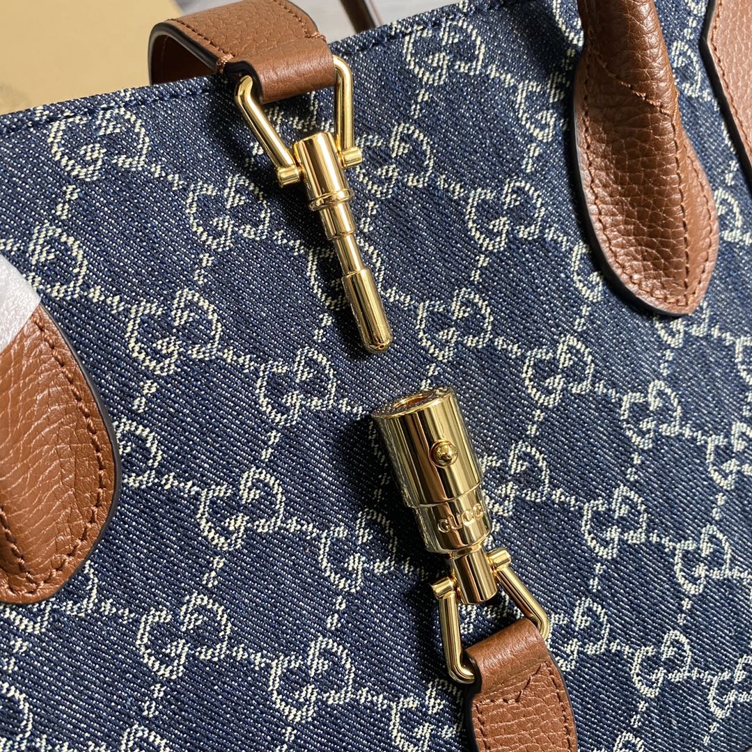 Premium Denim Monogram Style Handbag for Women | Elegant Everyday Shoulder Bag - Image 4