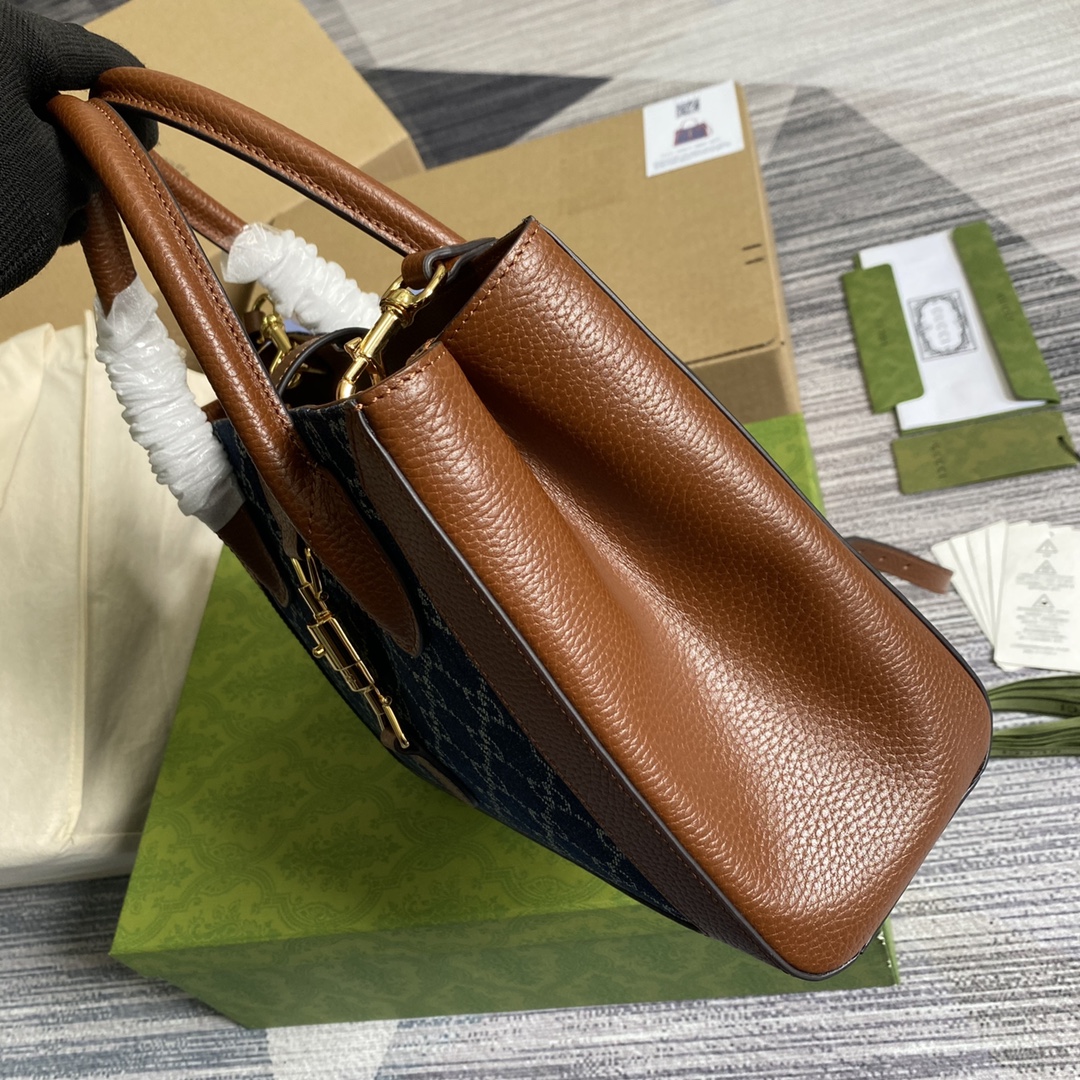 Premium Denim Monogram Style Handbag for Women | Elegant Everyday Shoulder Bag - Image 5