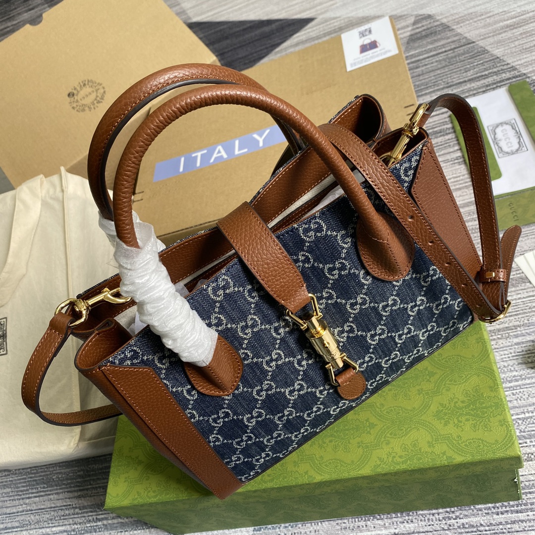 Premium Denim Monogram Style Handbag for Women | Elegant Everyday Shoulder Bag - Image 6