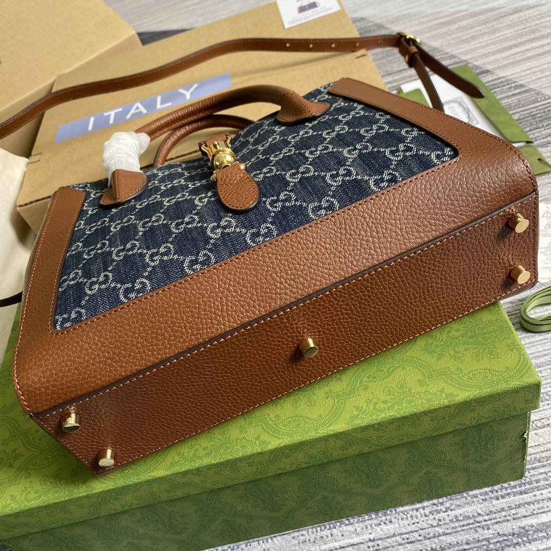 Premium Denim Monogram Style Handbag for Women | Elegant Everyday Shoulder Bag - Image 7