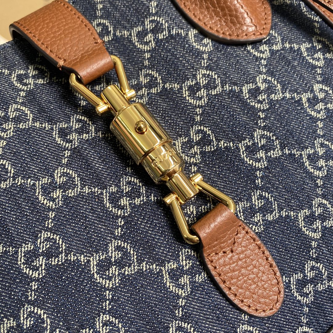 Premium Denim Monogram Style Handbag for Women | Elegant Everyday Shoulder Bag - Image 8