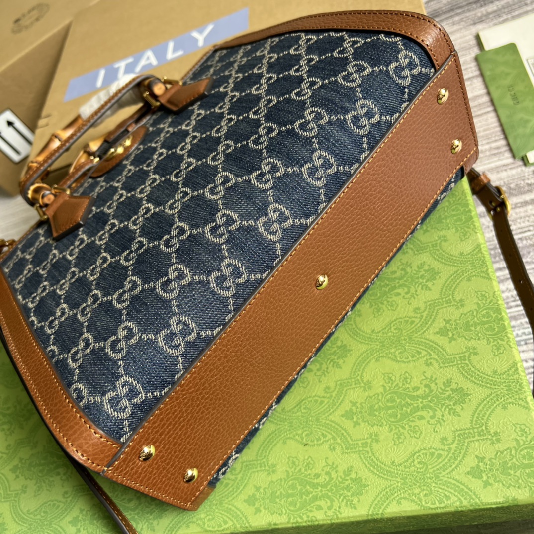 LuxeAura Bamboo Grace Leather Handbag – Medium Edition - Image 10