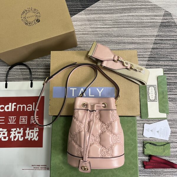 GG Style Matelassé Leather Mini Bucket Bag – UM8HG | Luxury Inspired Designer Handbag