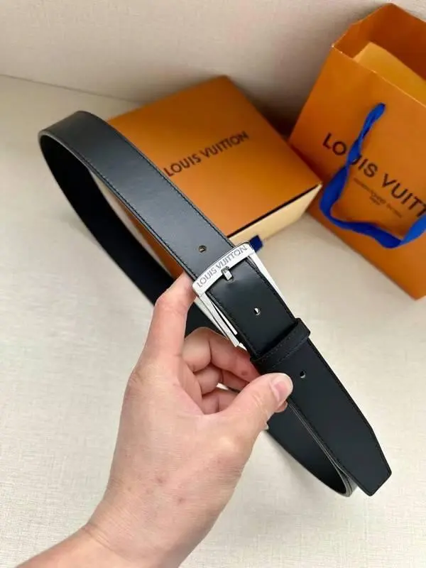 Louis Vuitton Leather Belt With Silver Buckle