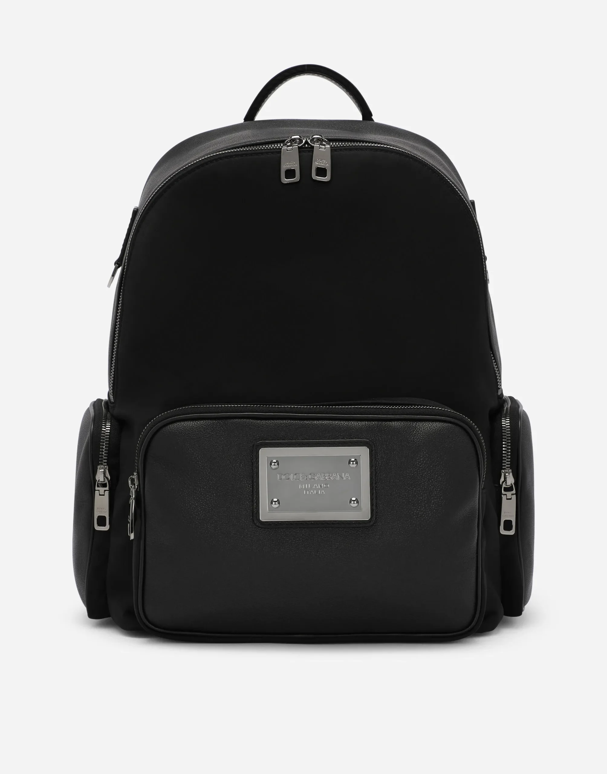 Dolce & Gabbana Grainy Calfskin and Nylon Backpack