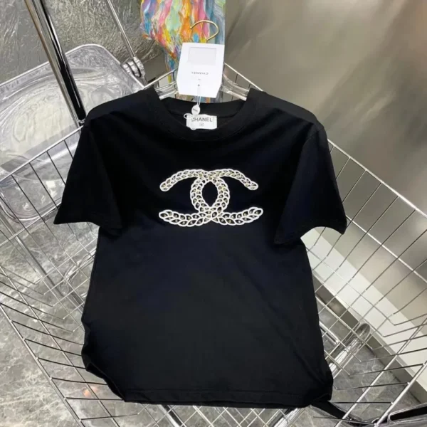 Chanel CC Logo T-Shirt With Half Sleevs