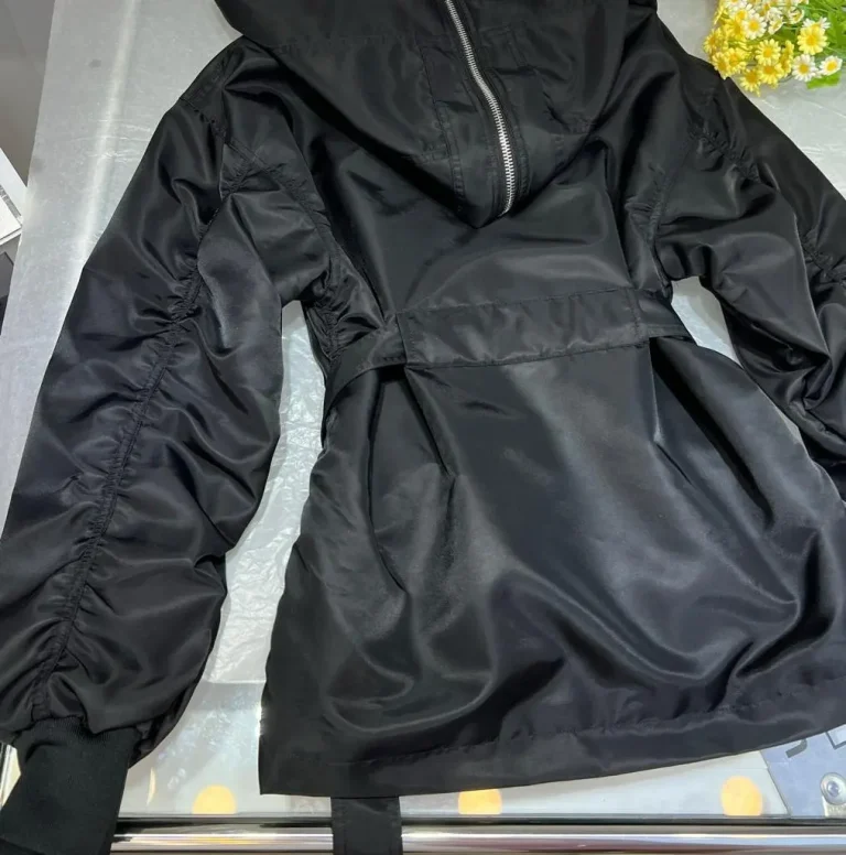 Prada Re Nylon Puffer With the Triangular Logo Belted Waistcoat - Image 8