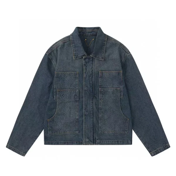 Louis Vuitton Embossed Old Flower Denim Jacket Coat