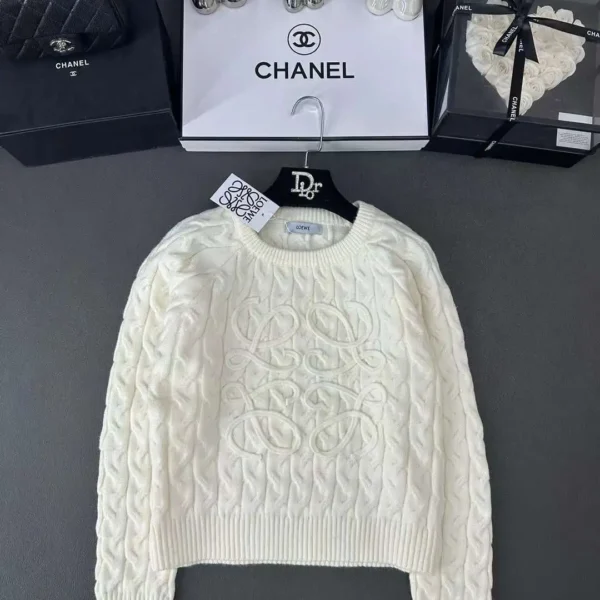 Loewe Anagram-embossed Wool-blend Knitted Sweater