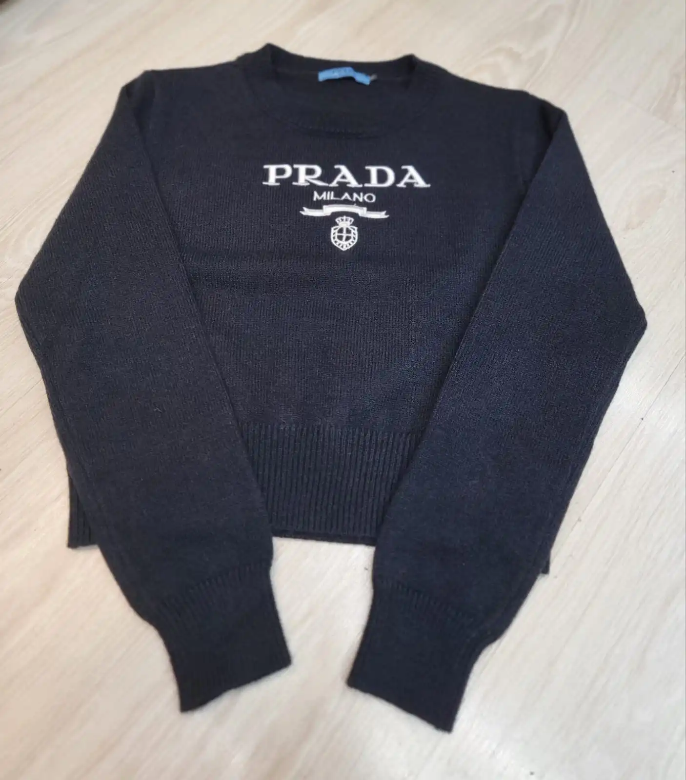 Prada Wool Cashmere Logo-intarsia Sweater
