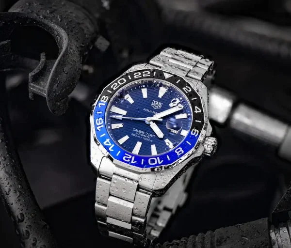 Tag Heuer Steel Estate Aquaracer GMT Wristwatch
