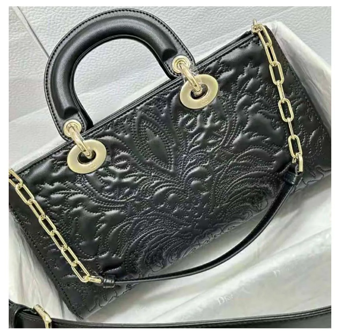 Dior Mini Latte Cannage Lambskin Bag